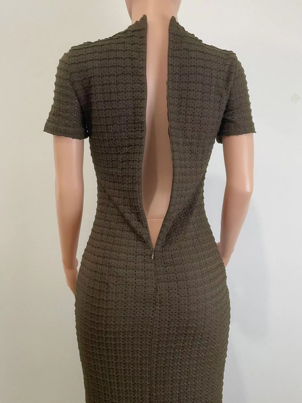 Textured Short Sleeve Midi Dress (6)