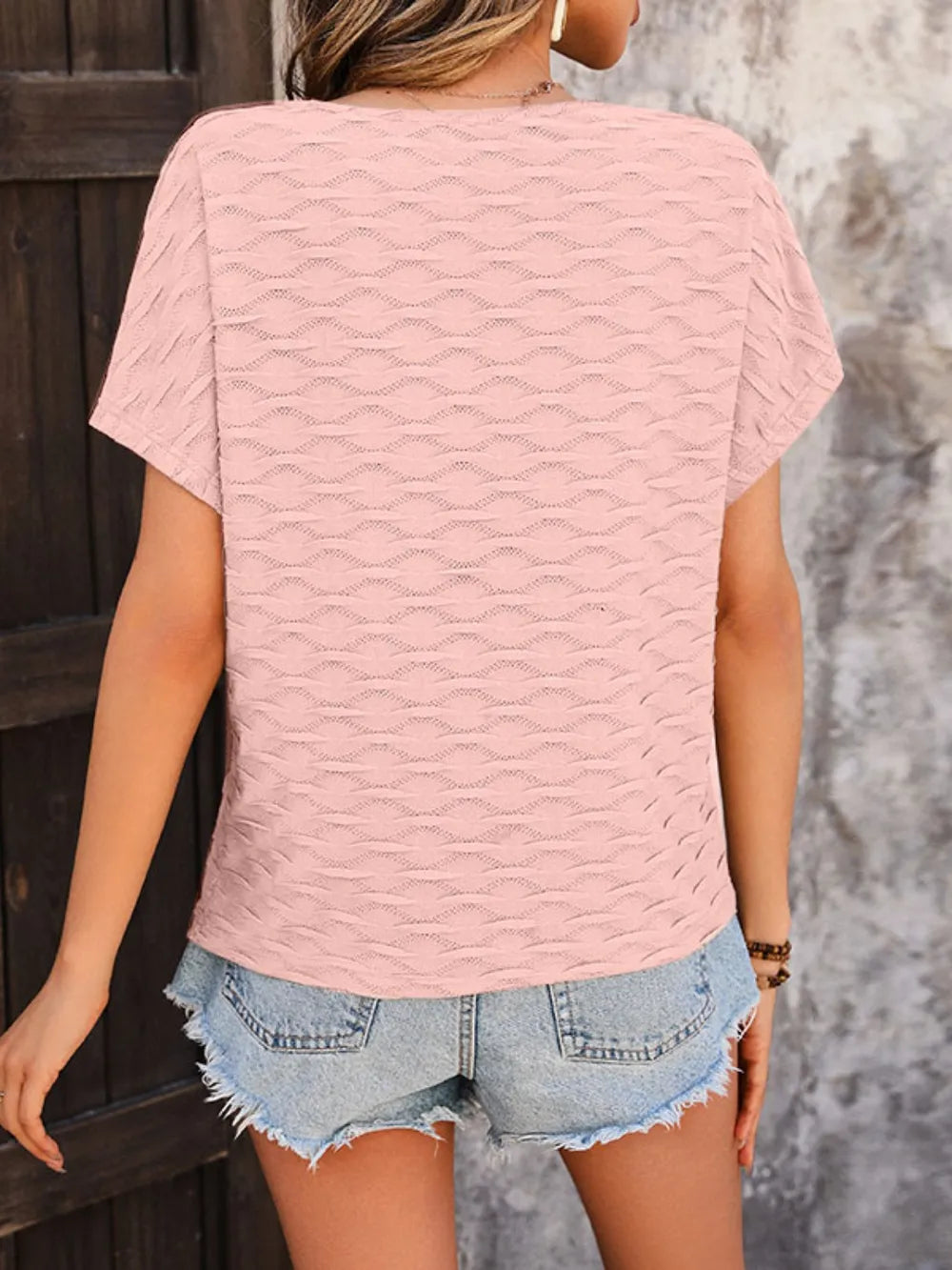Round Neck Short Sleeve Blouse (14)