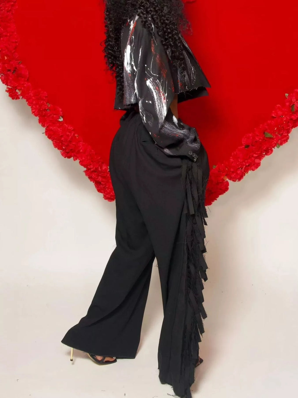Wide-leg Pants Fringed Details (12)