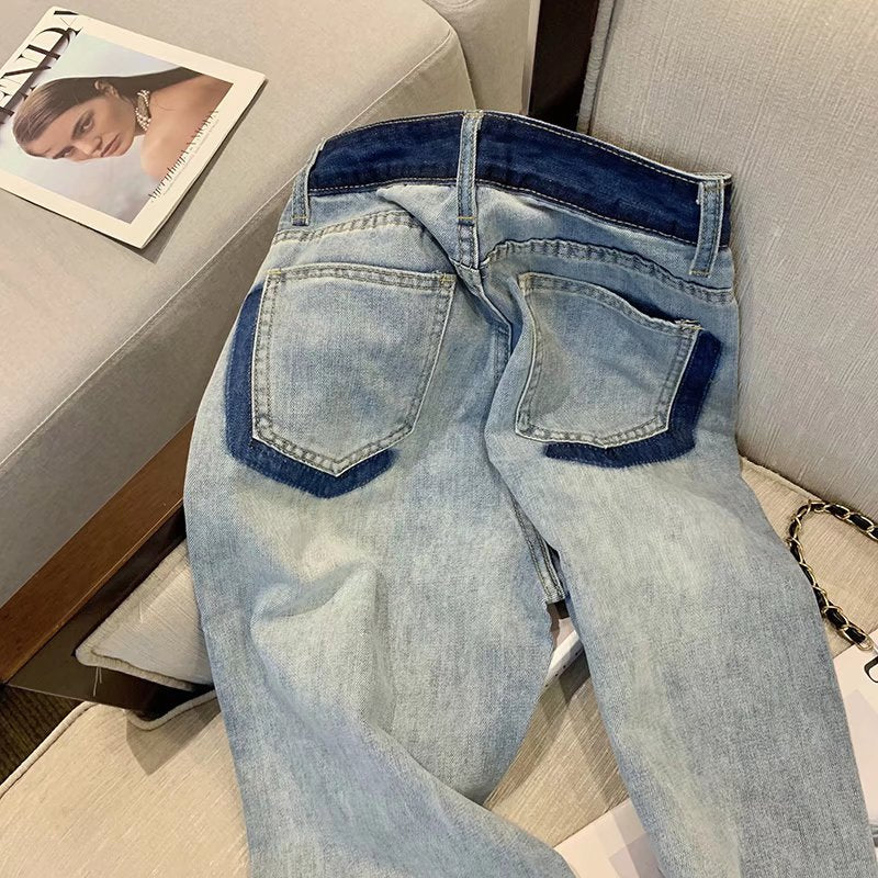 Contrast Wide Leg Jeans photo 1