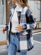Plaid Button-up Long Sleeve Shacket (4)