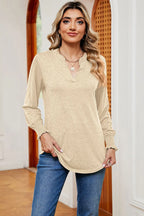 Notched Lantern Sleeve T-shirt (27)
