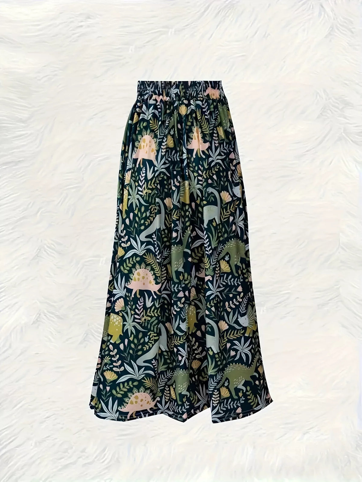 Printed Elastic Waist Skirt (2)