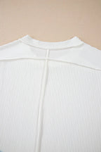 Casual Ribbed Short Sleeve Round Neck T-shirt (33)