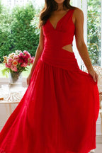 Cutout Back V-neck Dress (11)