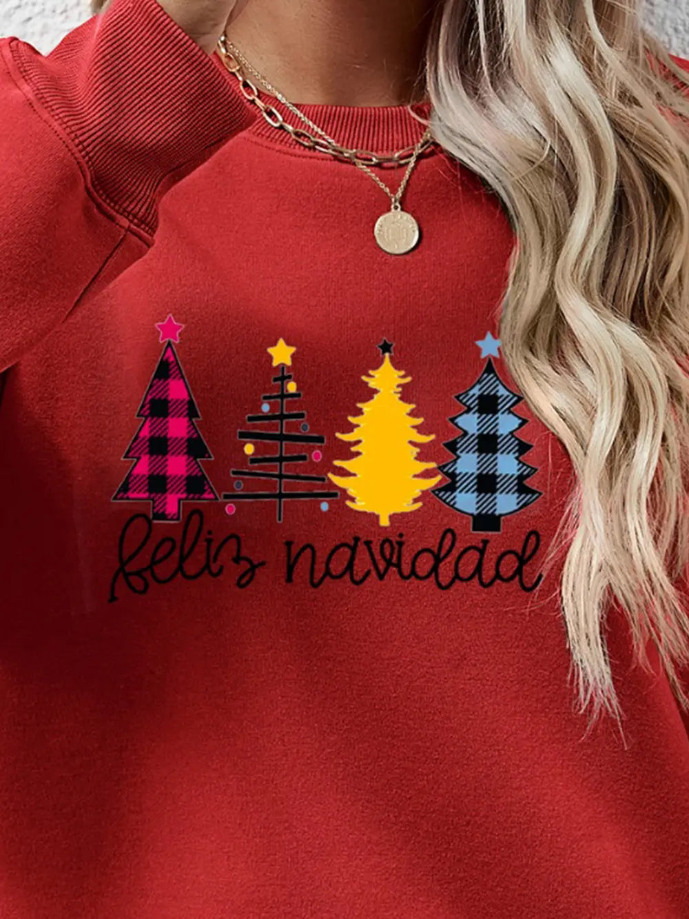 Round Neck Graphic Long Sleeve Sweatshirt (5)
