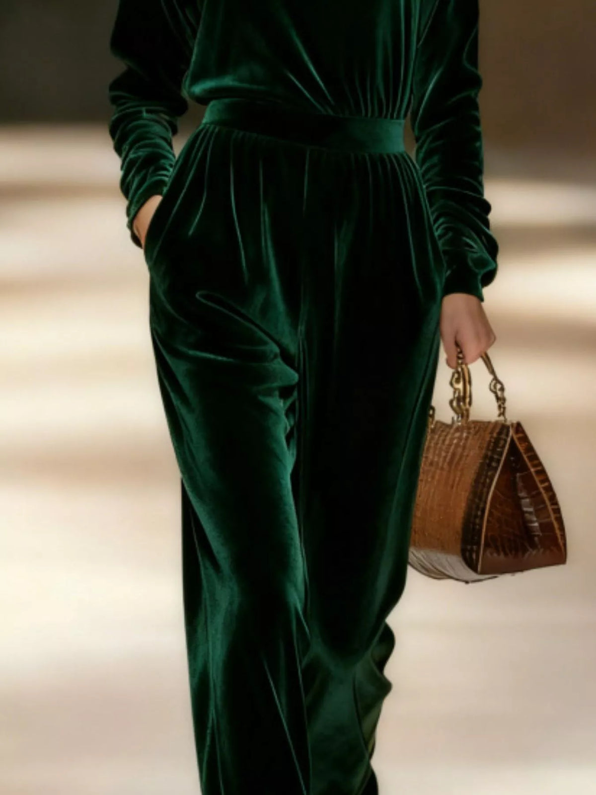 Velvet Long Sleeve Wide-leg Set (6)