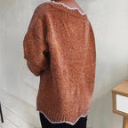 V-neck Drop Shoulder Long Sleeve Sweater (2)