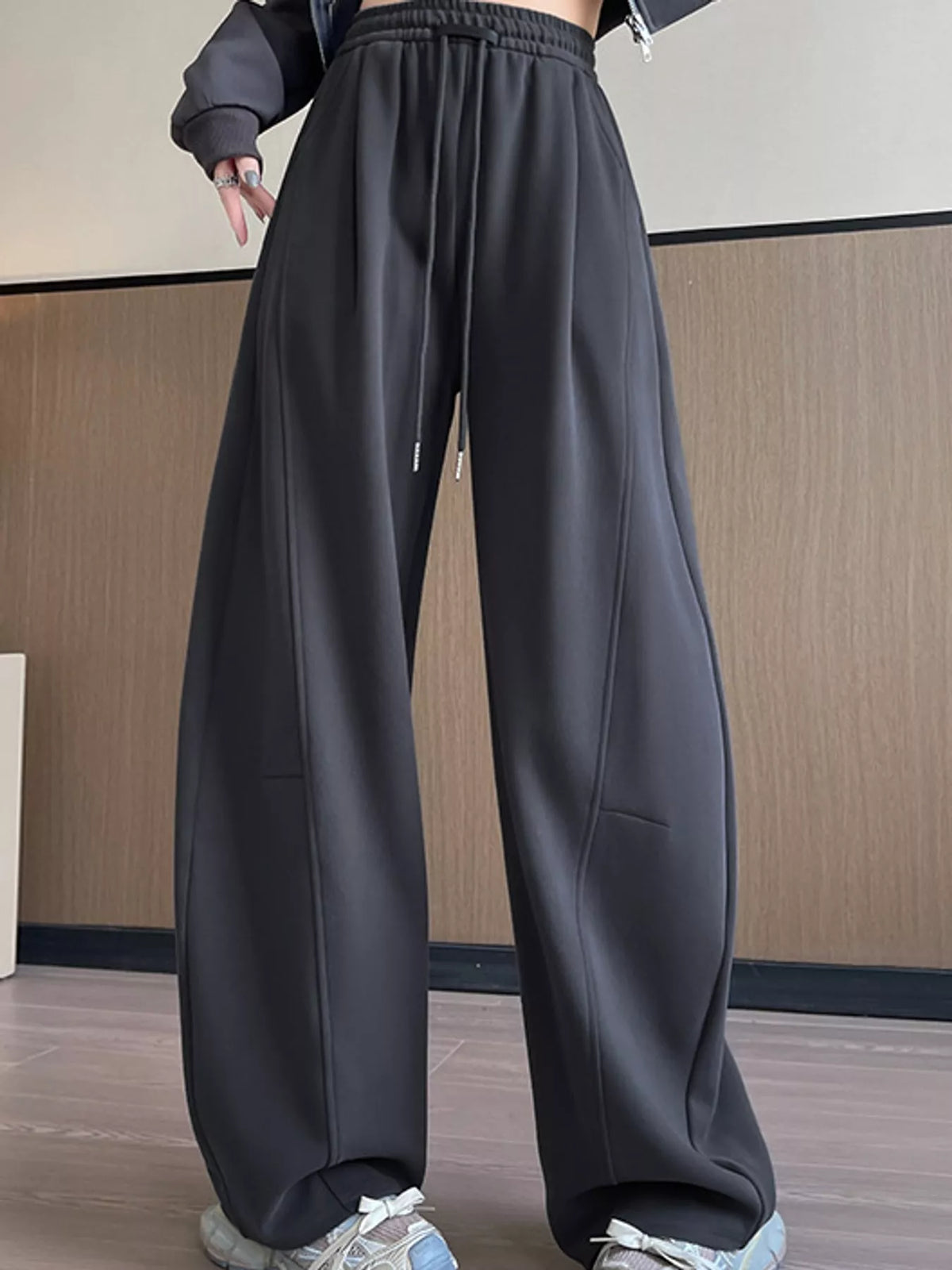 Full Size Drawstring Loose Fit Wide-leg Sweatpants Plus (6)