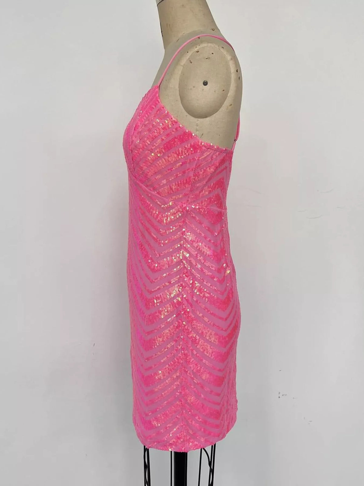 Sleeveless Sequin Embellished Bodycon Mini Cami Dress (20)