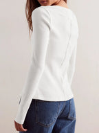 Ribbed Round Neck Long Sleeve Top (2)