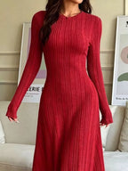 Long Sleeve Ribbed Knit Dress (11)