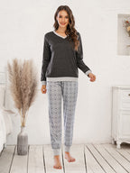 Long Sleeve Top Polka Dot Pants Set