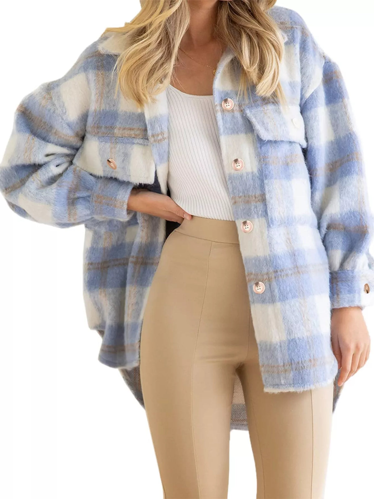 Plaid Button-down Jacket (4)