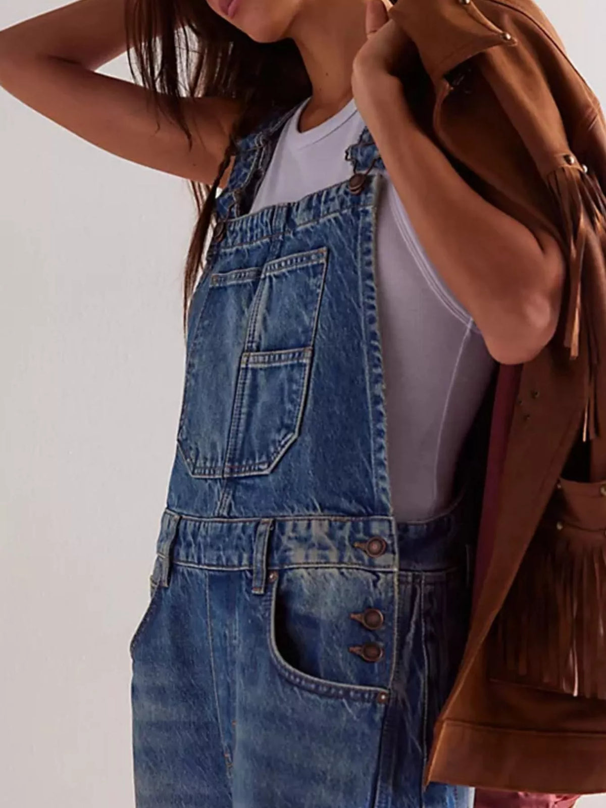 Wide Strap Wide Leg Denim Overalls (5)