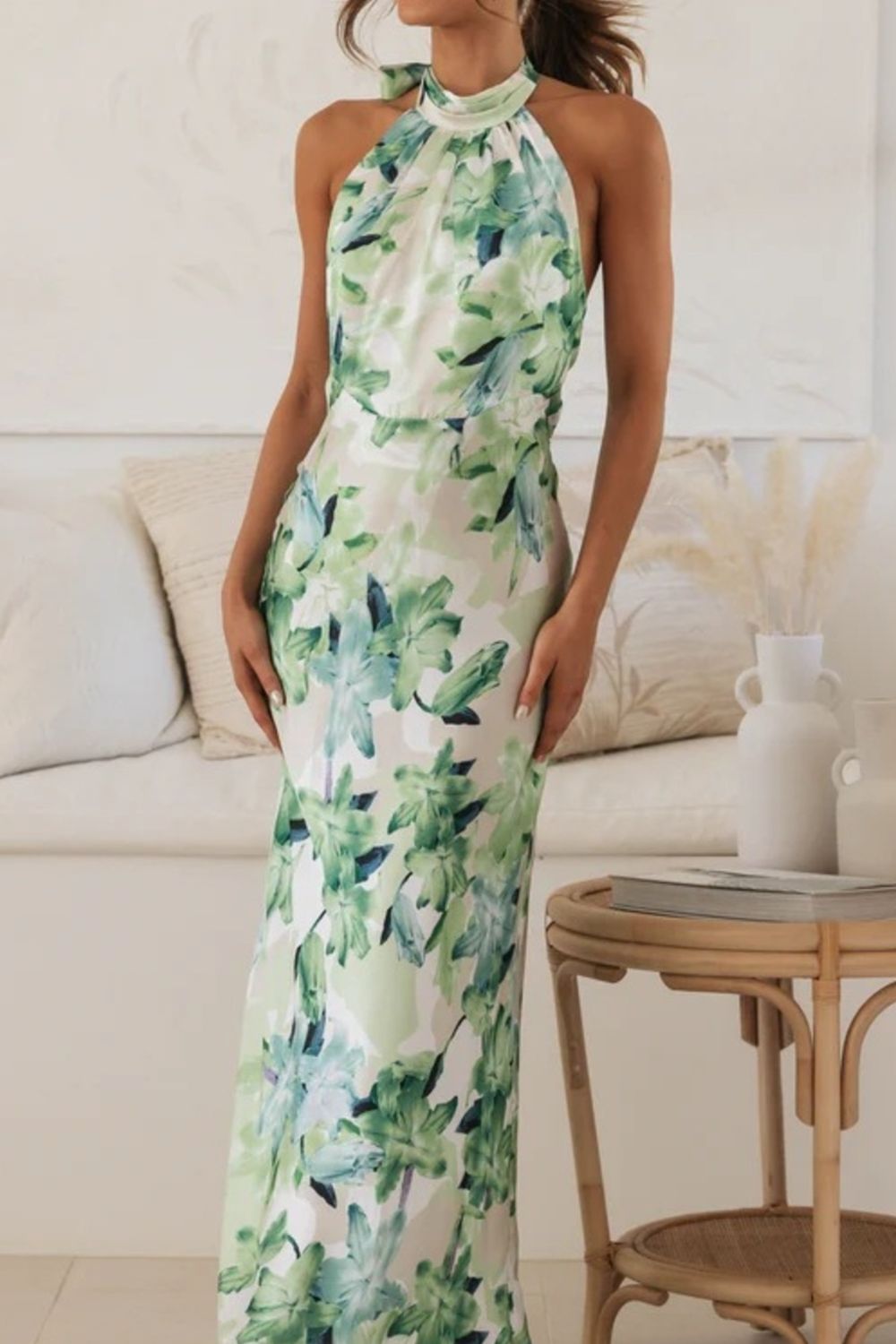 Floral Print Halter Neck Maxi Dress (13)