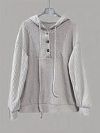 Button-front Drawstring Hoodie (21)