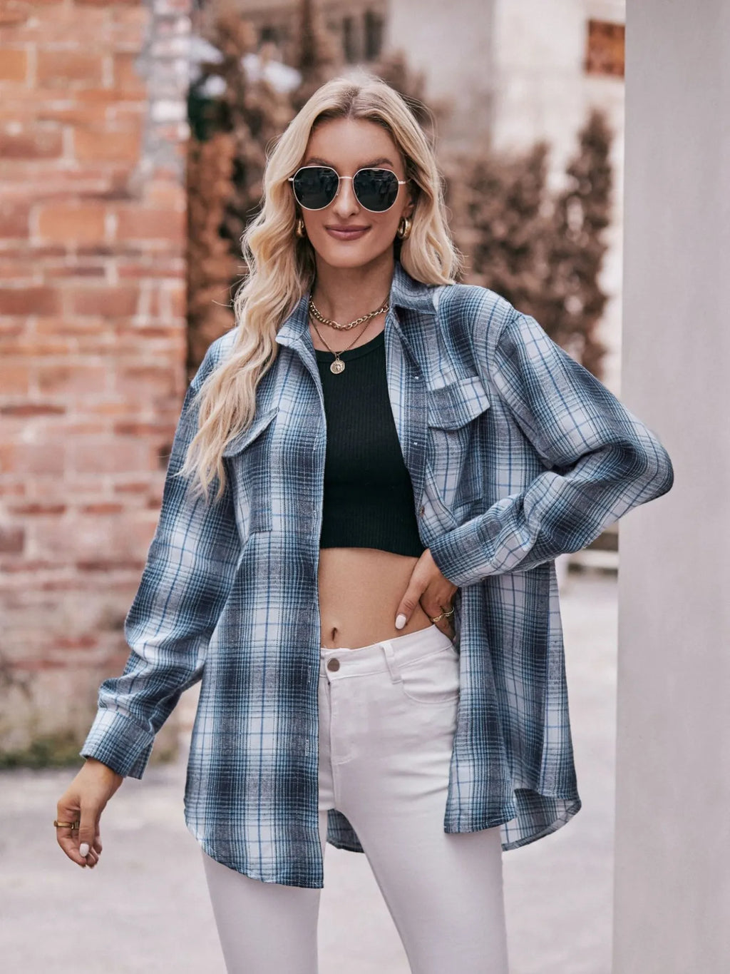 Plaid Button-down Long Sleeve Shirt (28)