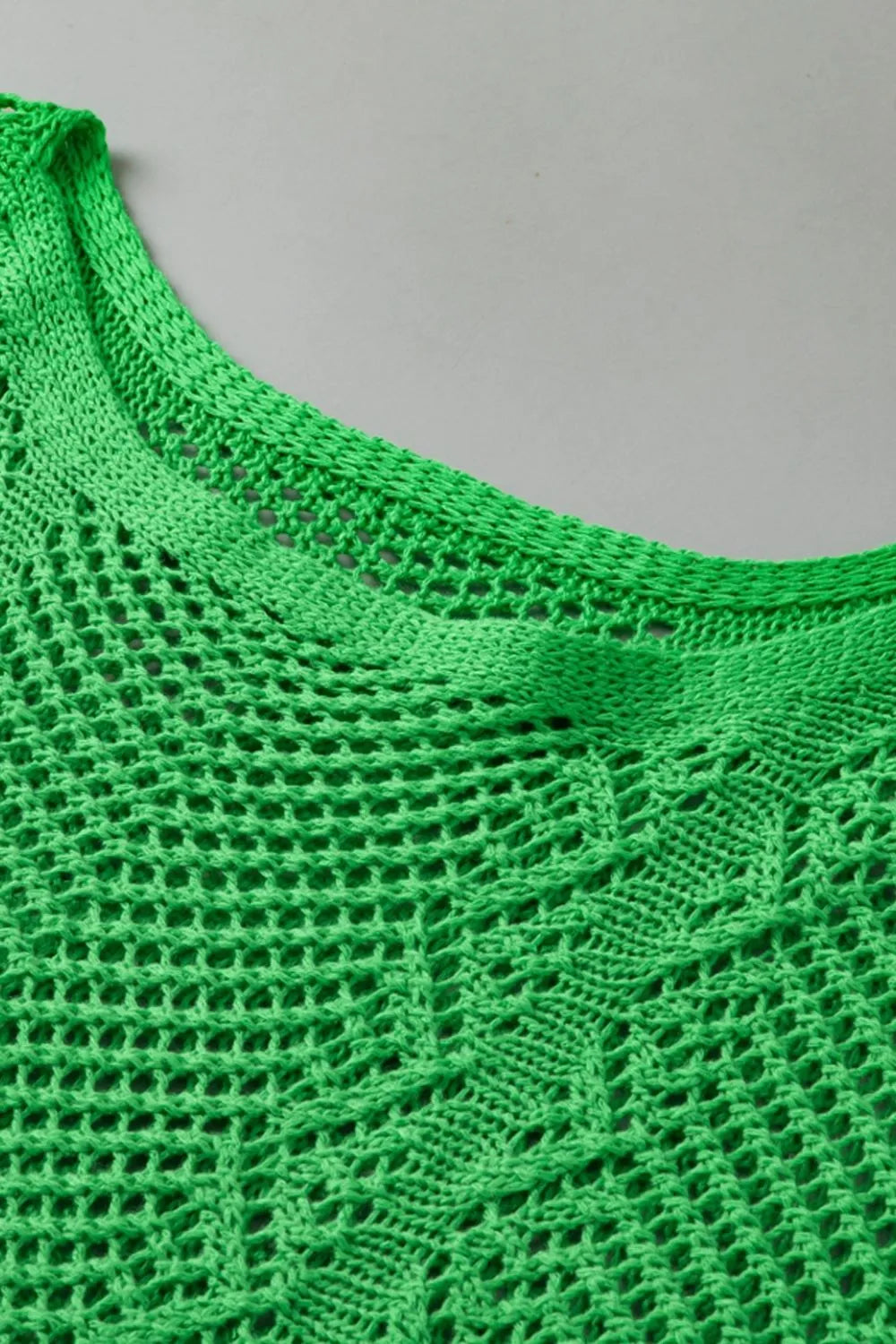 Scallop Edge Half Sleeve Pointelle Knit Top (16)