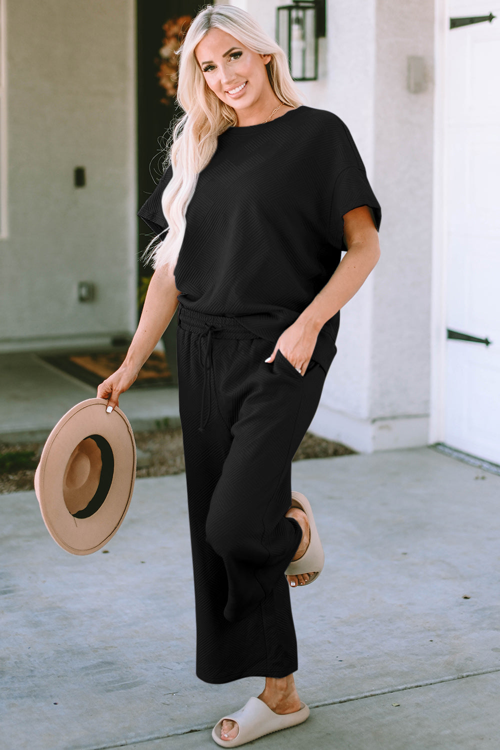 Short Sleeve Top Pants Set (3)