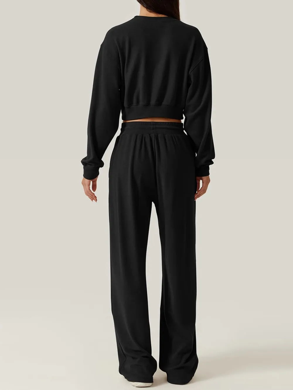 Crisscross Round Neck Top Drawstring Pants Set (12)