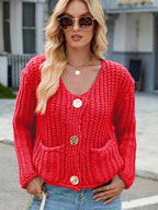 Round Neck Button Up Cardigan Pockets (18)