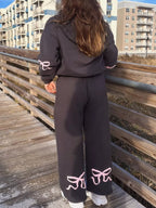 Bow Heart Dropped Shoulder Hoodie Pants Set (13)