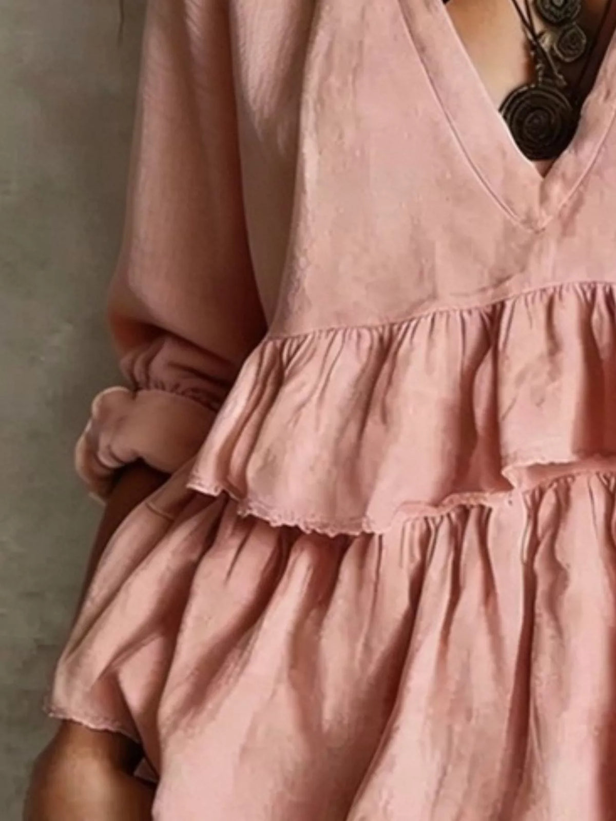 Full Size Ruffled Hem V-neck Blouse Plus (10)