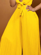 Full Size Tie Front Pleated Wide Leg Jumpsuit Plus (4)