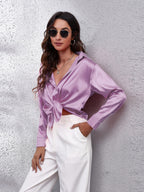 Collared Neck Buttoned Long Sleeve Shirt (8)