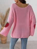 Strawberry Applique Oversized Sweater (12)