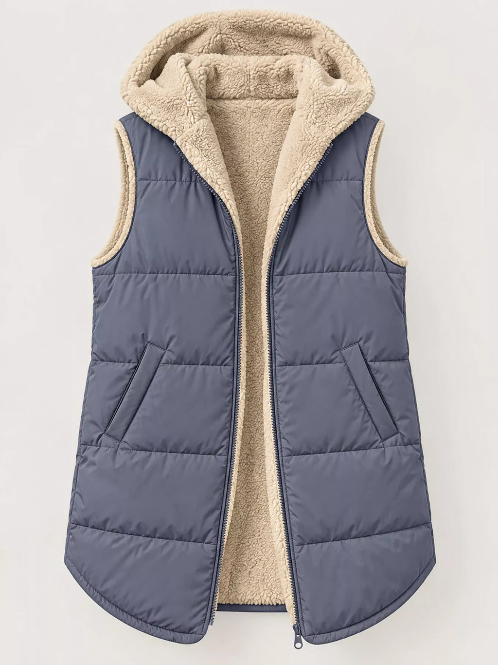 Full Size Hooded Sherpa-lined Puffer Vest Coat Plus (6)