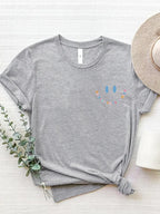 Letter Graphic Round Neck Short Sleeve T-shirt (11)