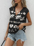 Floral V-neck Cap Sleeve Cardigan (6)