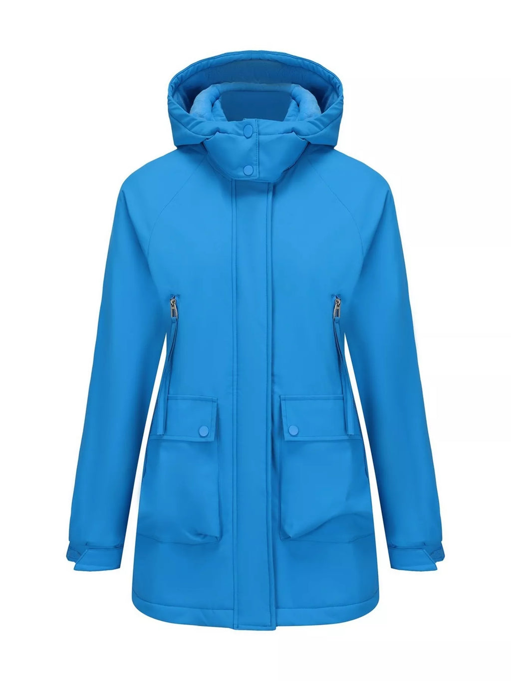 Full Size Zip Up Hooded Parka Outerwear Plus (22)
