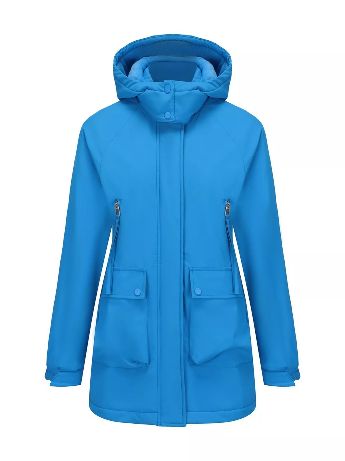 Full Size Zip Up Hooded Parka Outerwear Plus (22)