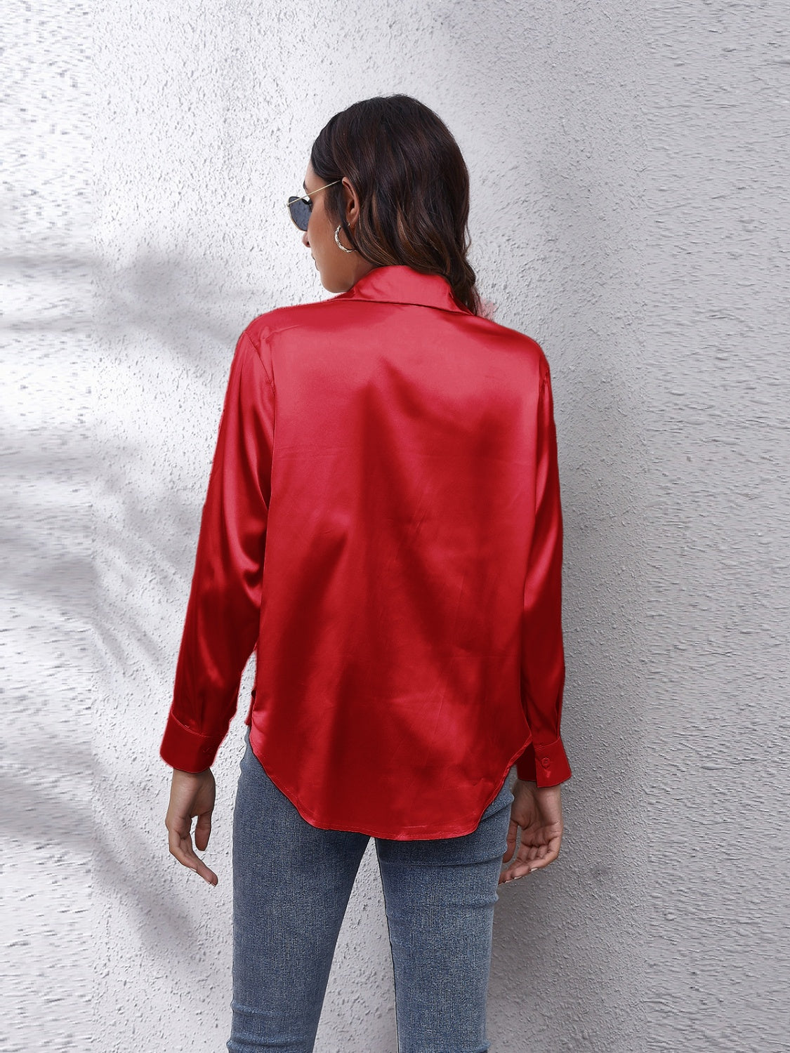 Collared Neck Buttoned Long Sleeve Shirt (29)