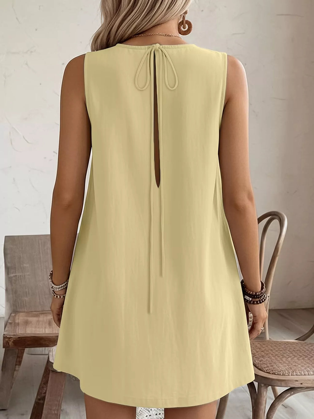 Frill Sleeveless Round Neck Dress (9)