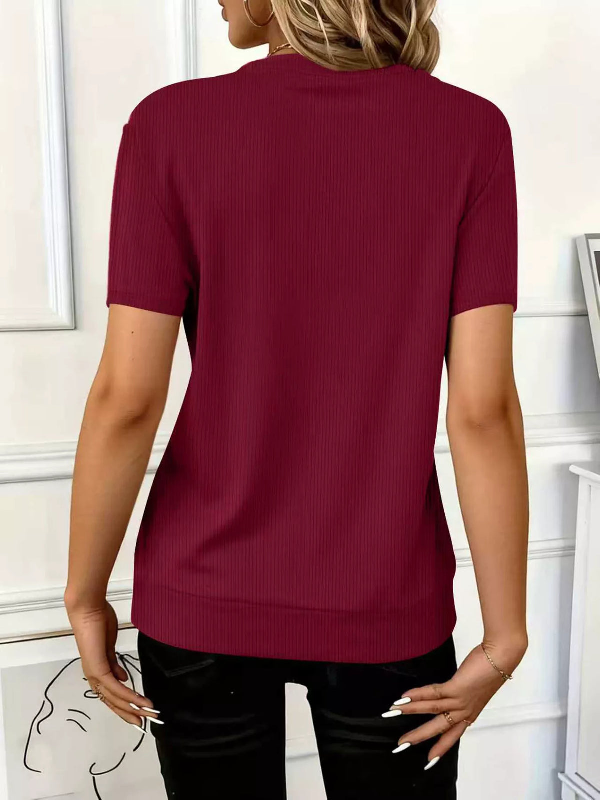 Half Zip Short Sleeve Top (8)