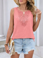 Lace Trim Sleeveless Tank Top (24)