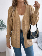 Openwork Open Front Long Sleeve Cardigan (12)