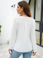 Notched Flounce Sleeve Blouse (15)