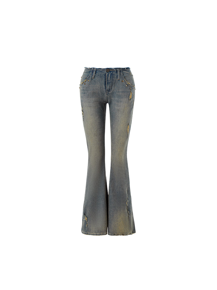 Vintage Washed Distressed Straight Leg Jeans variant CJNZ181143401AZ|CJNZ181143402BY|CJNZ181143403CX|CJNZ181143404DW
