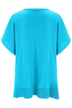 Slit V-neck Half Sleeve Knit Top (9)