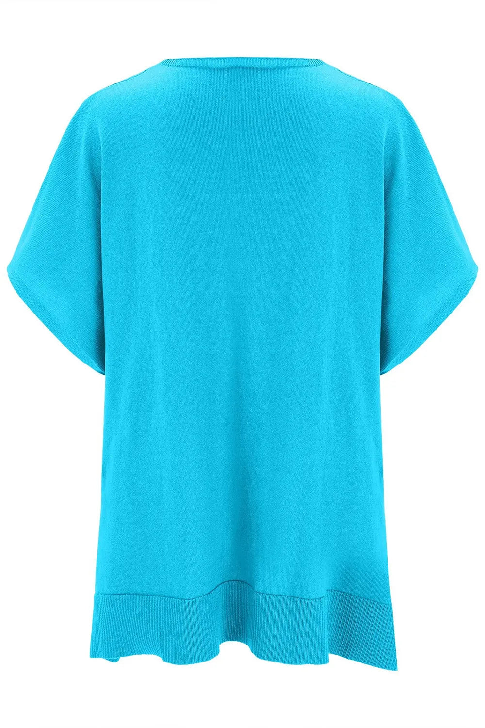 Slit V-neck Half Sleeve Knit Top (9)
