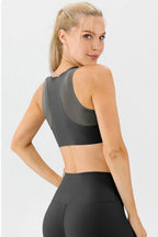 Round Neck Wide Strap Active Bra (2)