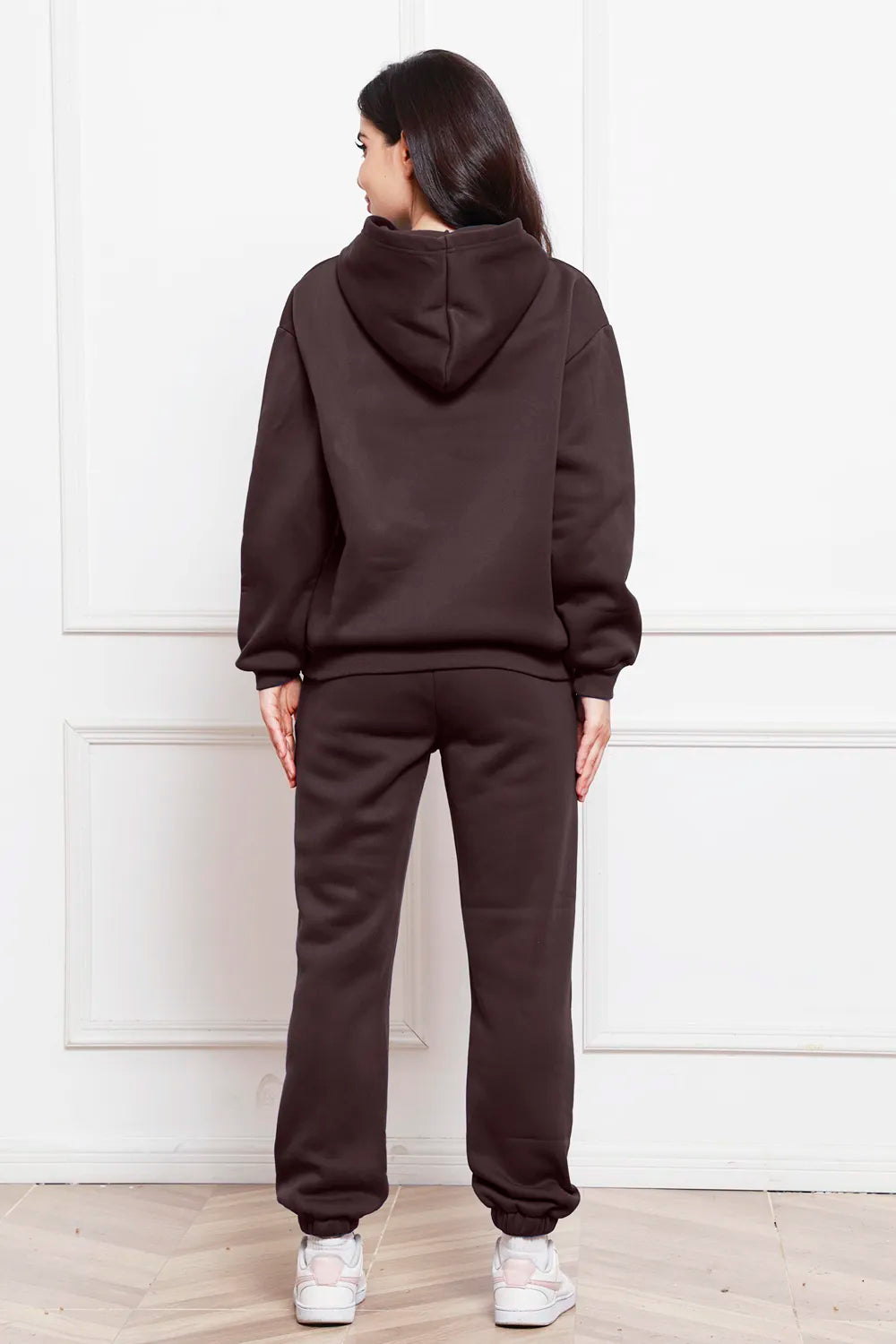 Drop Shoulder Long Sleeve Hoodie Pants Set (15)