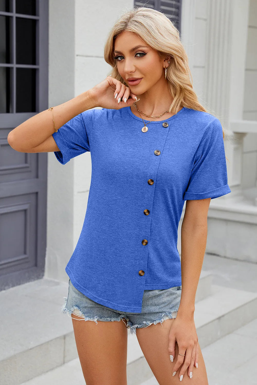 Round Neck Short Sleeve T-shirt (3)