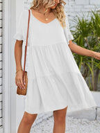 Ruffled Sleeve Tiered Mini Dress (19)