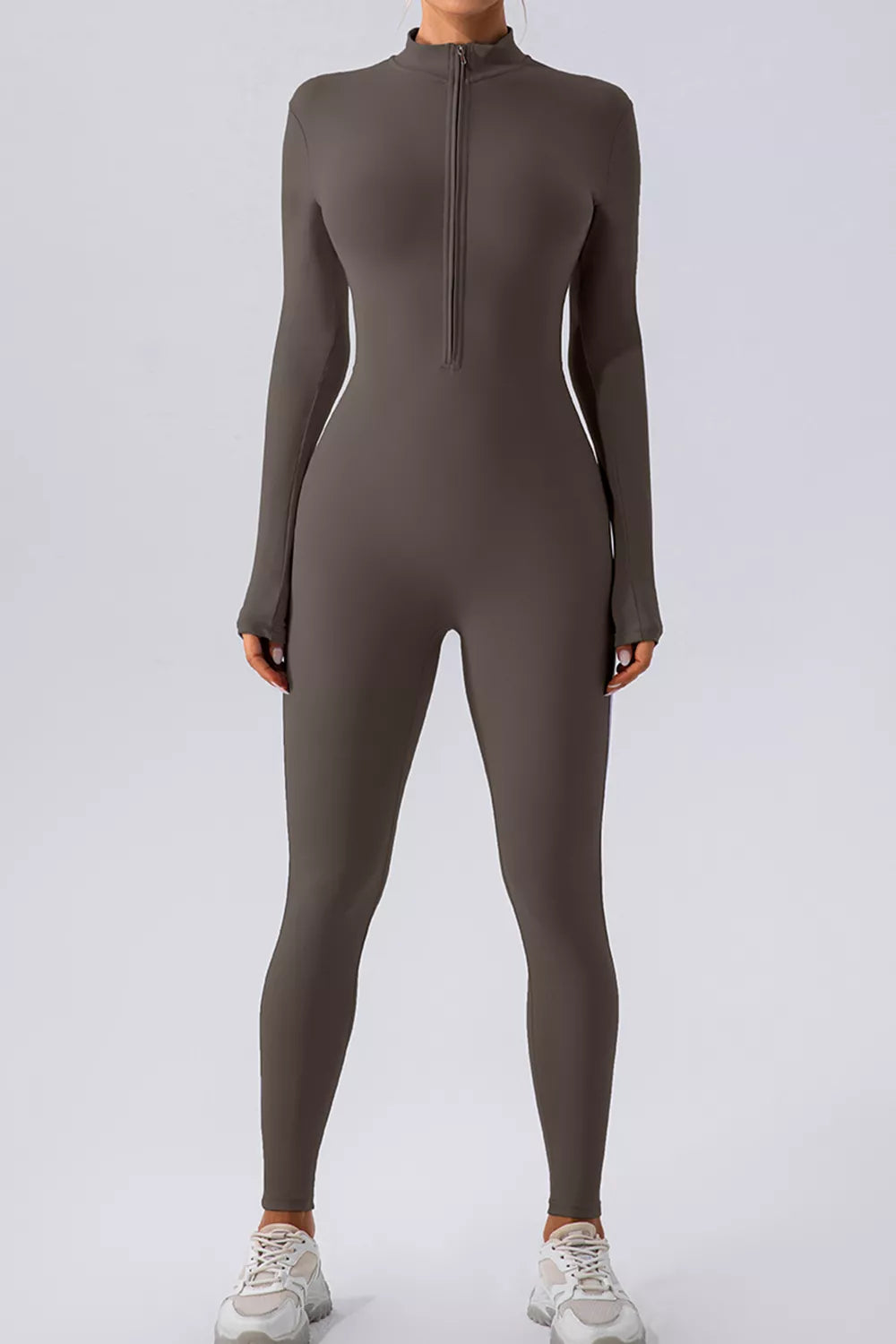 Half Zip Mock Neck Active Jumpsuit (7)